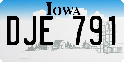 IA license plate DJE791