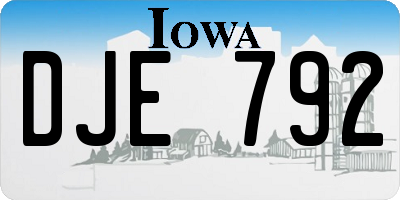 IA license plate DJE792