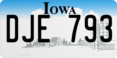 IA license plate DJE793