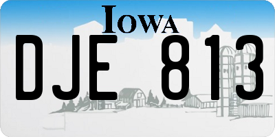 IA license plate DJE813
