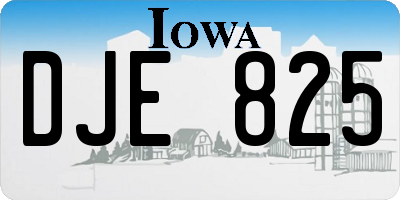 IA license plate DJE825