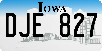 IA license plate DJE827