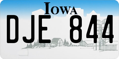 IA license plate DJE844