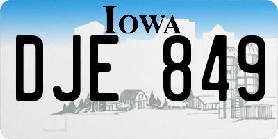IA license plate DJE849