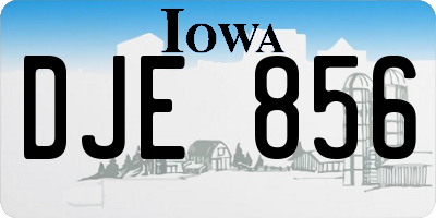 IA license plate DJE856