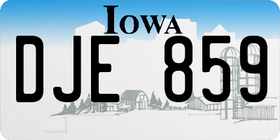 IA license plate DJE859