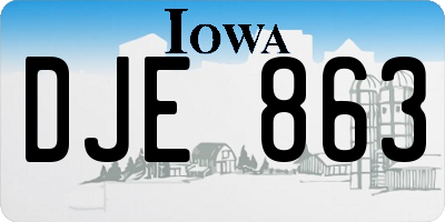 IA license plate DJE863