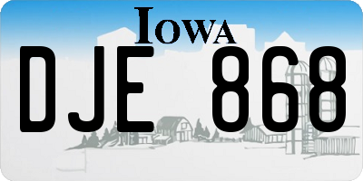 IA license plate DJE868