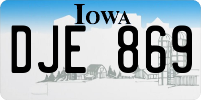 IA license plate DJE869