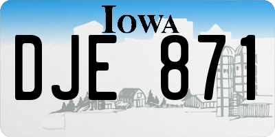 IA license plate DJE871