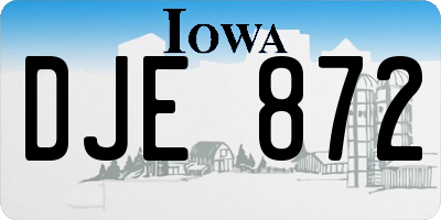 IA license plate DJE872