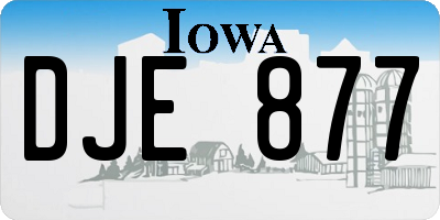 IA license plate DJE877
