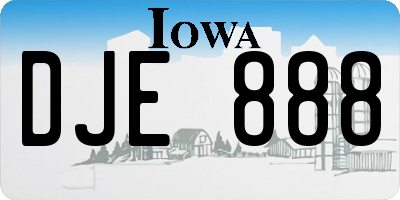 IA license plate DJE888