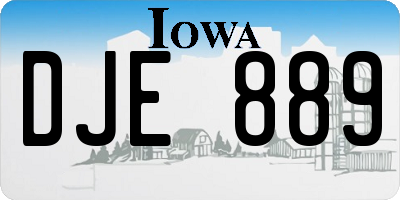 IA license plate DJE889