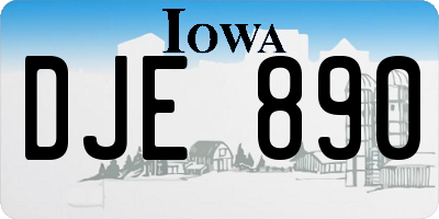 IA license plate DJE890