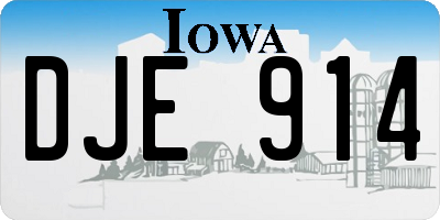 IA license plate DJE914