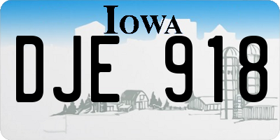 IA license plate DJE918