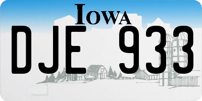 IA license plate DJE933