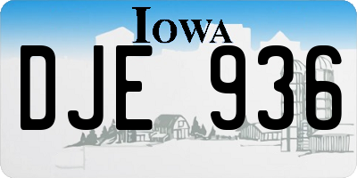 IA license plate DJE936