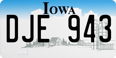 IA license plate DJE943