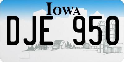 IA license plate DJE950
