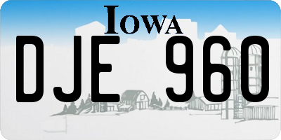 IA license plate DJE960