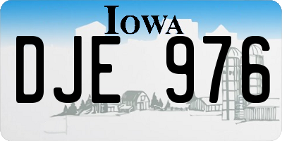IA license plate DJE976