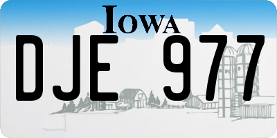 IA license plate DJE977
