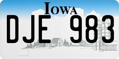 IA license plate DJE983