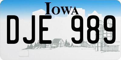 IA license plate DJE989