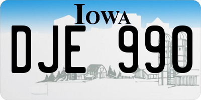 IA license plate DJE990