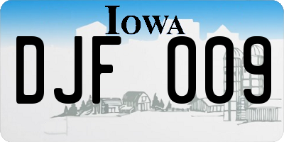 IA license plate DJF009