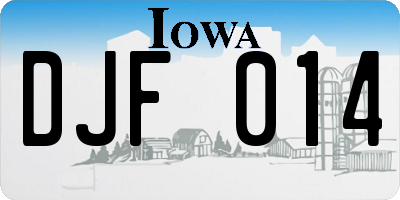 IA license plate DJF014