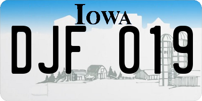 IA license plate DJF019