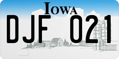 IA license plate DJF021