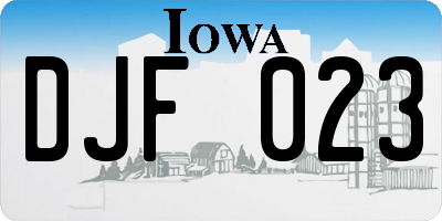 IA license plate DJF023