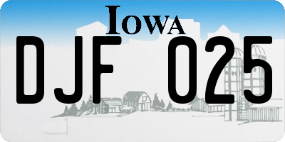 IA license plate DJF025