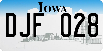 IA license plate DJF028