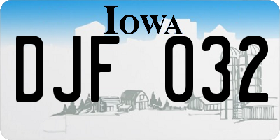 IA license plate DJF032