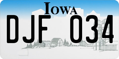 IA license plate DJF034