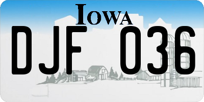 IA license plate DJF036