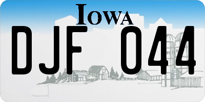 IA license plate DJF044