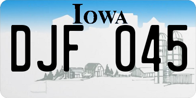 IA license plate DJF045