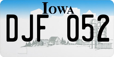 IA license plate DJF052