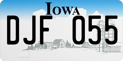 IA license plate DJF055