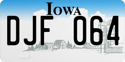 IA license plate DJF064