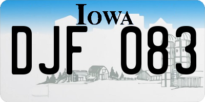 IA license plate DJF083