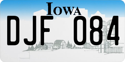 IA license plate DJF084
