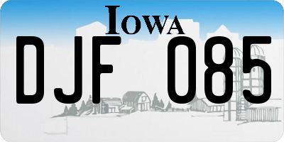 IA license plate DJF085