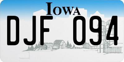 IA license plate DJF094